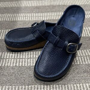 Birkenstock Buckley Navy Leather Loafers